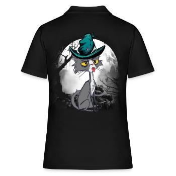 Chat magique chats sorcier conte de fées personnage conte de fées - Polo Femme - noir - Dos - Ailine (174cm)