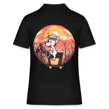 Wild West Mouse Rider Cheval Chevaux - Polo Femme - noir - Dos - Ailine (174cm)