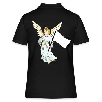 Ange Monde Paix Drapeau Paix - Polo Femme - noir - Dos - Ailine (174cm)