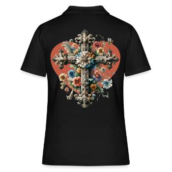 Croix Crucifix Halloween Croix Croix - Polo Femme - noir - Dos - Ailine (174cm)