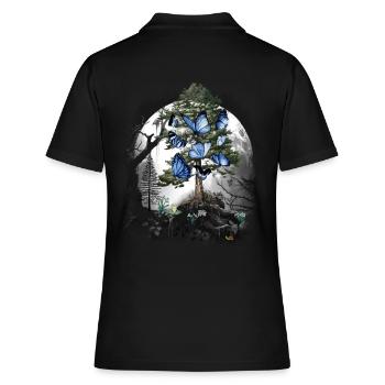 Papillons mystiques de la forêt animaux de la forêt printanière - Polo Femme - noir - Dos - Ailine (174cm)