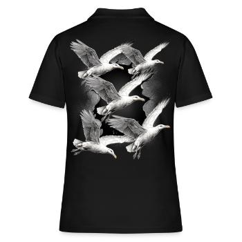 Möwen Möwe Maritim Seevögel - Frauen Polo Shirt - Schwarz - Hinten - Ailine (174cm)