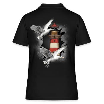 Phares Phare Mouette Mouette Mouette - Polo Femme - noir - Dos - Ailine (174cm)