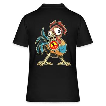 Poulet Coq Paix Réveil Paix Paix Paix Mondiale - Polo Femme - noir - Dos - Ailine (174cm)