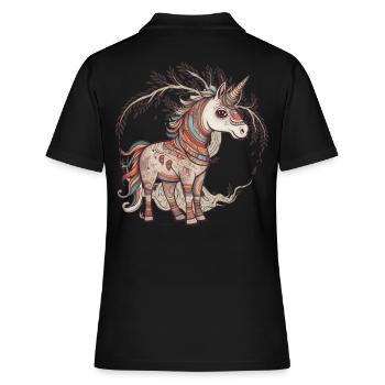 Einhörner Einhorneun Schamane Kinder - Frauen Polo Shirt - Schwarz - Hinten - Ailine (174cm)