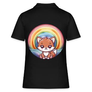 Fuchs Füchse Kinder Kind - Frauen Polo Shirt - Schwarz - Hinten - Ailine (174cm)