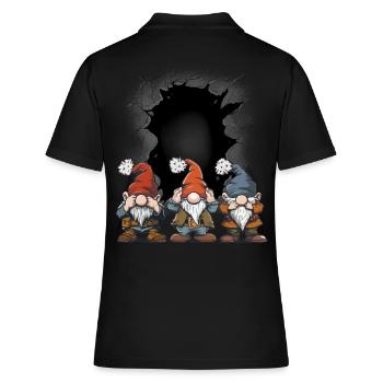 Zwerge Zwerg Wichtel Trolle Troll Märchen Kind - Frauen Polo Shirt - Schwarz - Hinten - Ailine (174cm)
