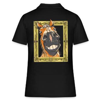 Tête de cheval Cheval Chevaux - Polo Femme - noir - Dos - Ailine (174cm)