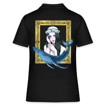 Matrosen Matrose Seefahrt Fisch Fische Seemänner - Frauen Polo Shirt - Schwarz - Hinten - Ailine (174cm)