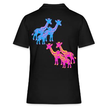 Girafe Afrique Safari Savane Années 80 Années 90 Enfant - Polo Femme - noir - Dos - Ailine (174cm)