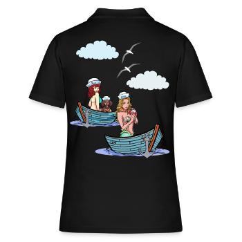 Seefahrt Boot Boote maritim Seemann Matrosen - Frauen Polo Shirt - Schwarz - Hinten - Ailine (174cm)