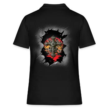 Croix, Croix, Crucifix, Halloween, Occulte, Spirituel - Polo Femme - noir - Dos - Ailine (174cm)