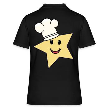 Chef étoilé Cuisiniers Cuisinier Cuisine - Polo Femme - noir - Dos - Ailine (174cm)