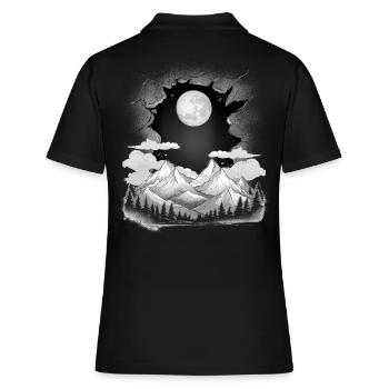 Lune Nature Montagnes Montagnes Amoureux de la nature - Polo Femme - noir - Dos - Ailine (174cm)