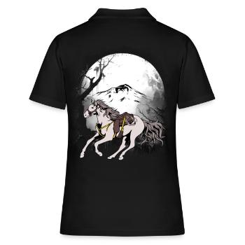 Wild West Western Horse Chevaux Western Cheval - Polo Femme - noir - Dos - Ailine (174cm)
