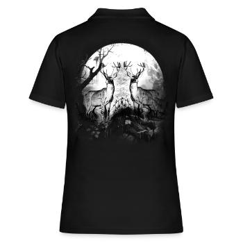mystique forêt animaux de la forêt cerf cerf chevreuil - Polo Femme - noir - Dos - Ailine (174cm)