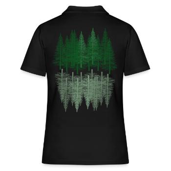 fir forest tree hiking spruce coniferous forest nature - Women's Polo Shirt - black - Back - Ailine (174cm)