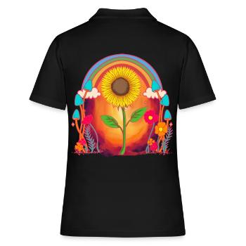 Tournesol Nature Fleur Amoureux de la Nature - Polo Femme - noir - Dos - Ailine (174cm)