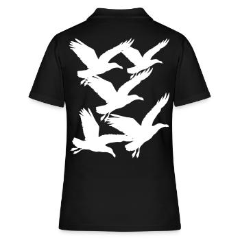 Möwe Möwen maritim - Frauen Polo Shirt - Schwarz - Hinten - Ailine (174cm)