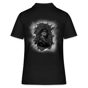 mystique, spirituel, chaman, chaman, indigène - Polo Femme - noir - Dos - Ailine (174cm)