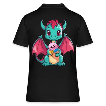 Dino Dragon Dragon Cream Cône Glace Snacking Enfants - Polo Femme - noir - Dos - Ailine (174cm)