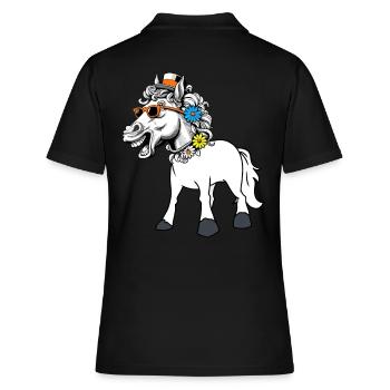 Pferd Diva Star Pferde Lady Sternchen Gaul Reiter - Frauen Polo Shirt - Schwarz - Hinten - Ailine (174cm)