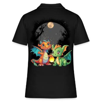 dragon mystique dragon conte de fées personnage de conte de fées - Polo Femme - noir - Dos - Ailine (174cm)