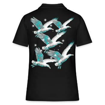 Maritim Möwe Möwen Seevögel - Frauen Polo Shirt - Schwarz - Hinten - Ailine (174cm)