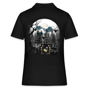 mystique forêt habitant de la forêt hamac grenouille - Polo Femme - noir - Dos - Ailine (174cm)