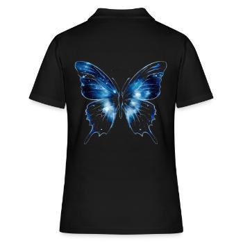 Papillon bleu - Polo Femme - noir - Dos - Ailine (174cm)