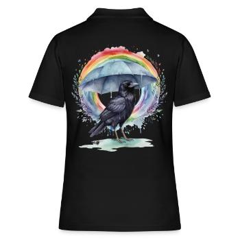 Rainbow Crow Crows Corbeau Corbeau Parapluie - Polo Femme - noir - Dos - Ailine (174cm)
