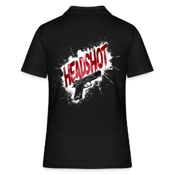 Headshot Handgun Pistol - Women's Polo Shirt - black - Back - Ailine (174cm)