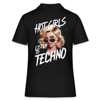 Les filles chaudes écoutent de la techno - Polo Femme - noir - Dos - Ailine (174cm)