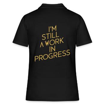 I am still a work in progress - Women's Polo Shirt - black - Back - Ailine (174cm)