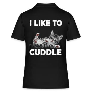 I like to cuddle kitty - Women's Polo Shirt - black - Back - Ailine (174cm)