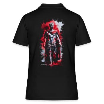 julius caesar rom reich porträt muskulös - Frauen Polo Shirt - Schwarz - Hinten - Ailine (174cm)