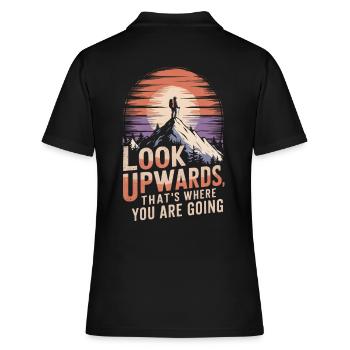 look upwards, that is where you are going mountain - Women's Polo Shirt - black - Back - Ailine (174cm)