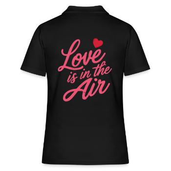 Liebe liegt in der Luft - Frauen Polo Shirt - Schwarz - Hinten - Ailine (174cm)