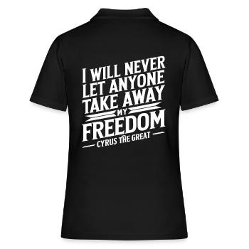 Cyrus I will never let anyone take away my freedom - Women's Polo Shirt - black - Back - Ailine (174cm)