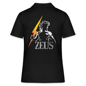Zeus Gott griechische Mythologie - Frauen Polo Shirt - Schwarz - Hinten - Ailine (174cm)