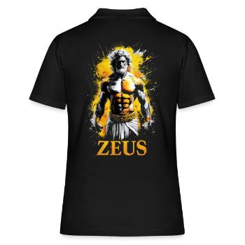 Zeus Gott griechische Mythologie - Frauen Polo Shirt - Schwarz - Hinten - Ailine (174cm)