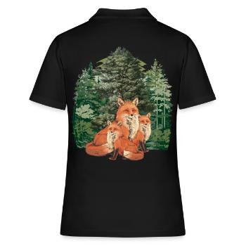 Forêt Animaux de la forêt Habitants de la forêt Renard Renards Nature - Polo Femme - noir - Dos - Ailine (174cm)