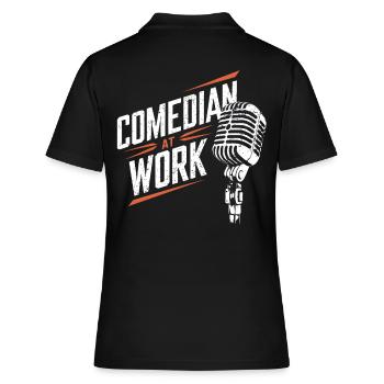 Komiker bei der Arbeit Mikrofon Stand up Comedy - Frauen Polo Shirt - Schwarz - Hinten - Ailine (174cm)