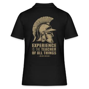 Julius Caesar Zitat mit Legionärshelm - Frauen Polo Shirt - Schwarz - Hinten - Ailine (174cm)