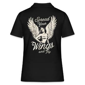 Déployez vos ailes et volez Angel Angelwings Woman - Polo Femme - noir - Dos - Ailine (174cm)