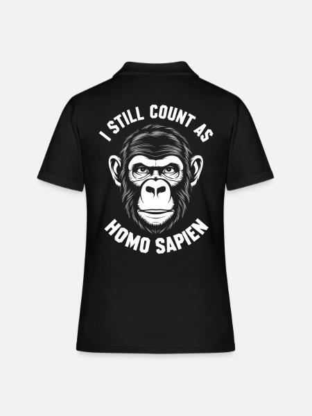 I still count as homo sapien monkey - Women's Polo Shirt - black