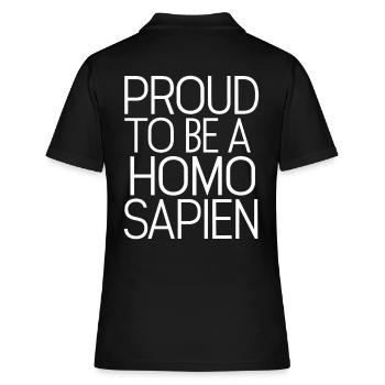 Fier d’être un homo sapien - Polo Femme - noir - Dos - Ailine (174cm)