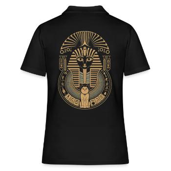 Ägyptischer Pharao - Frauen Polo Shirt - Schwarz - Hinten - Ailine (174cm)