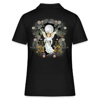 mystique, spirituel, ange, nature, amoureux de la nature - Polo Femme - noir - Dos - Ailine (174cm)