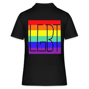 LGBT Arc-en-ciel Arc-en-ciel Drapeau Gay Pride - Polo Femme - noir - Dos - Ailine (174cm)